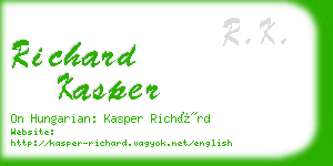 richard kasper business card